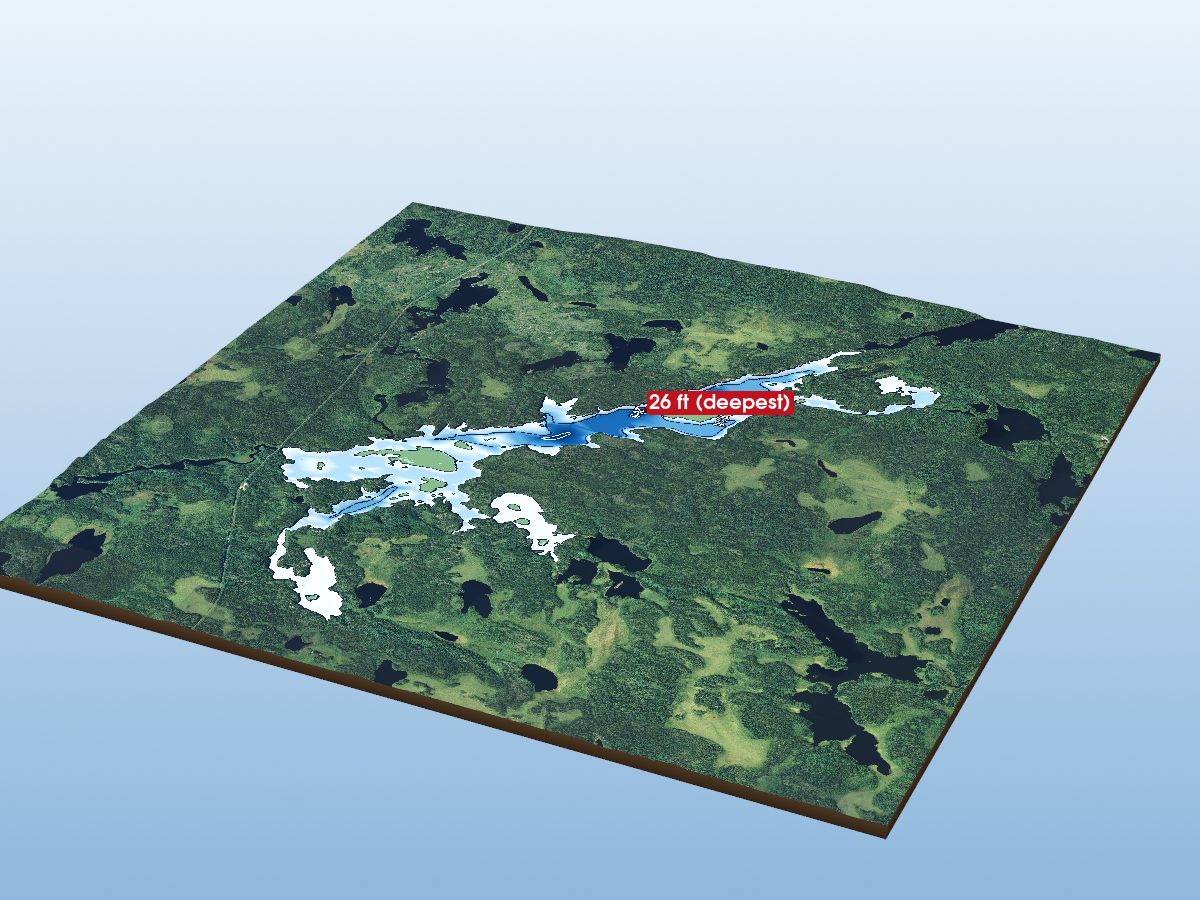 Depth map of Redhead Lake
