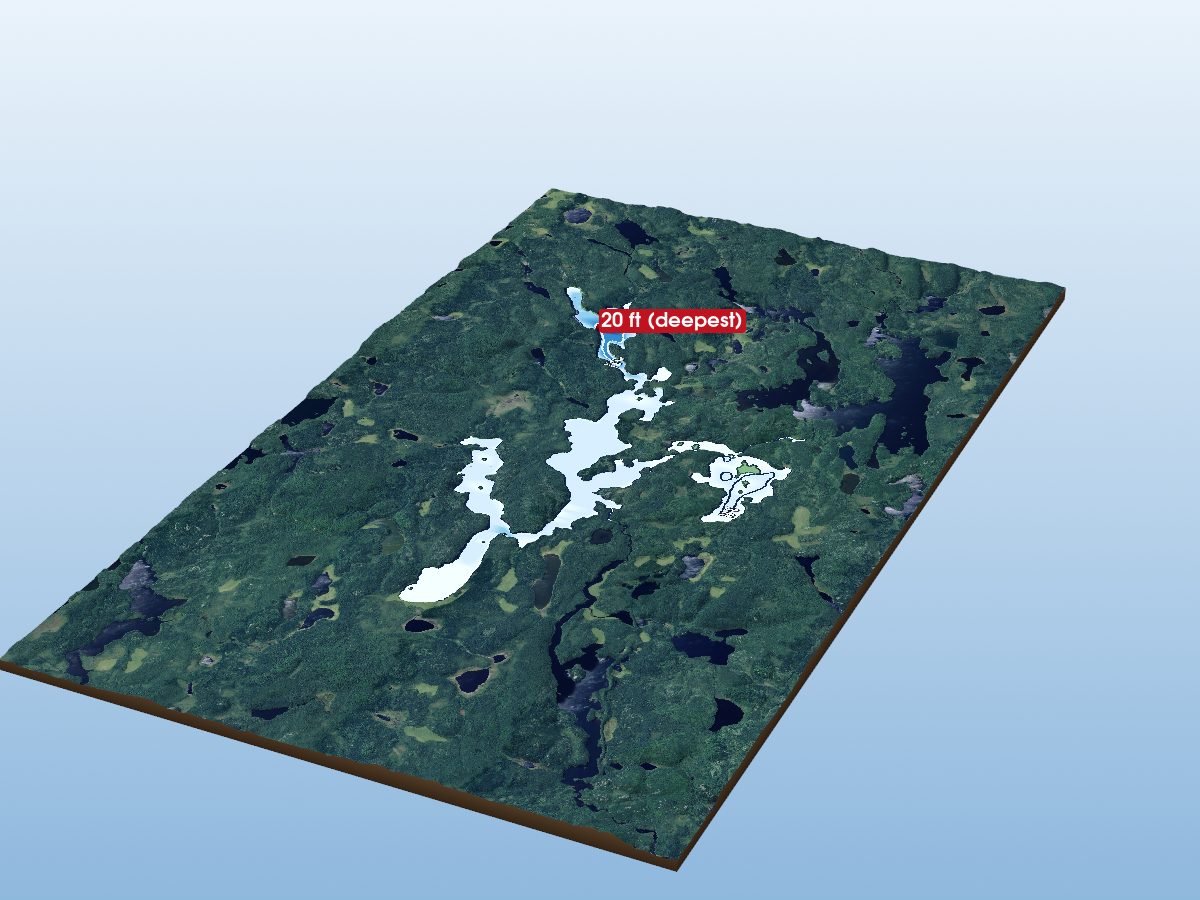 Depth map of Redpath Lake