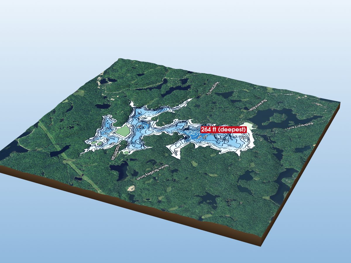 Depth map of Redstone Lake