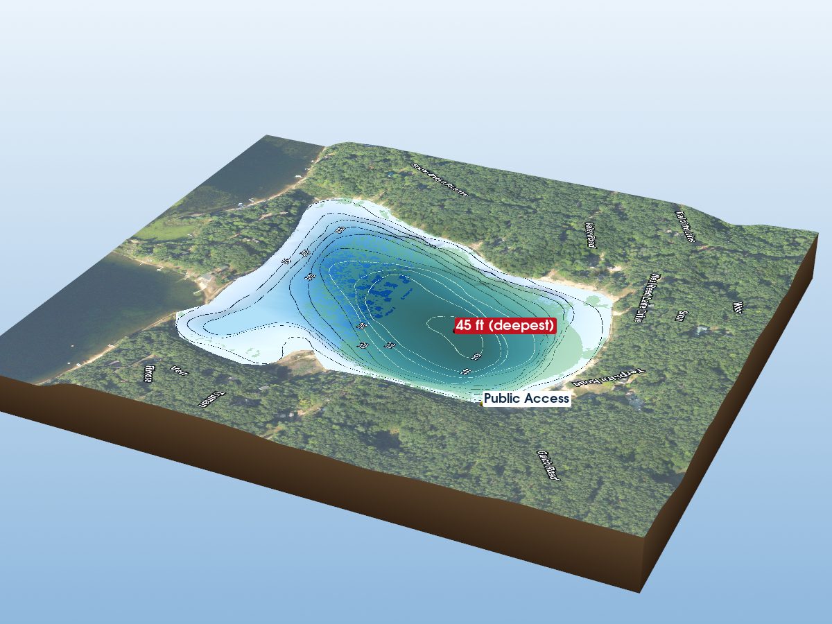 Depth map of Reed Lake