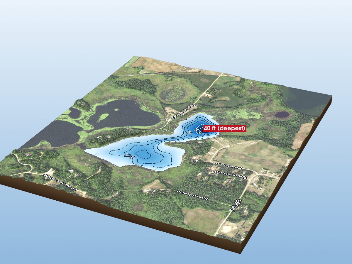 Depth map of Reeves Lake