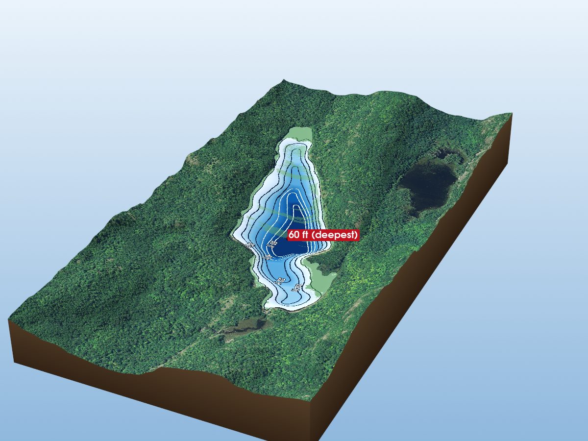 Depth map of Regan Lake