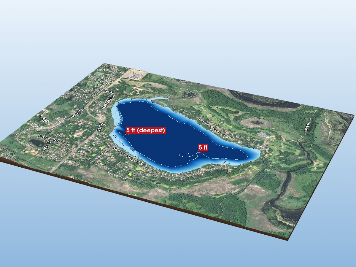 Depth map of Reshanau Lake