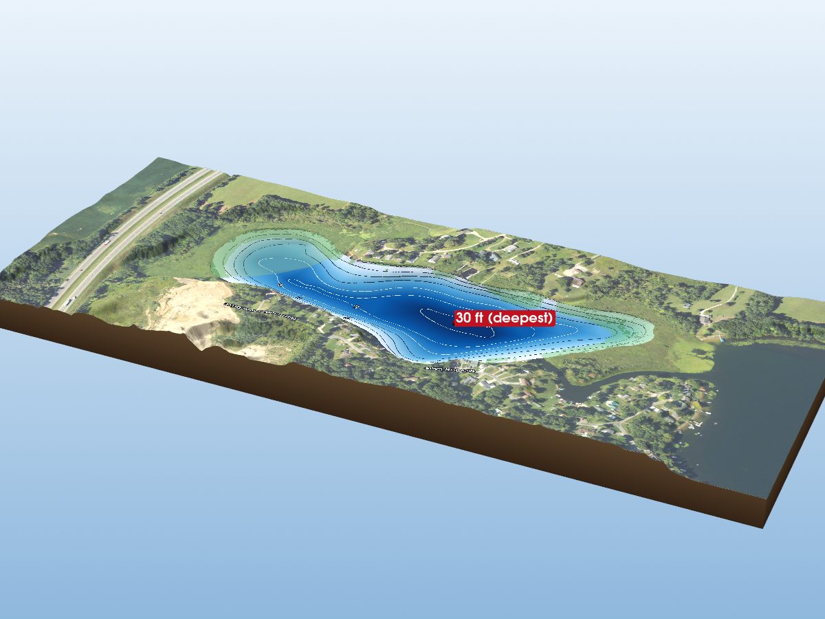 Depth map of Reynolds Lake (South)