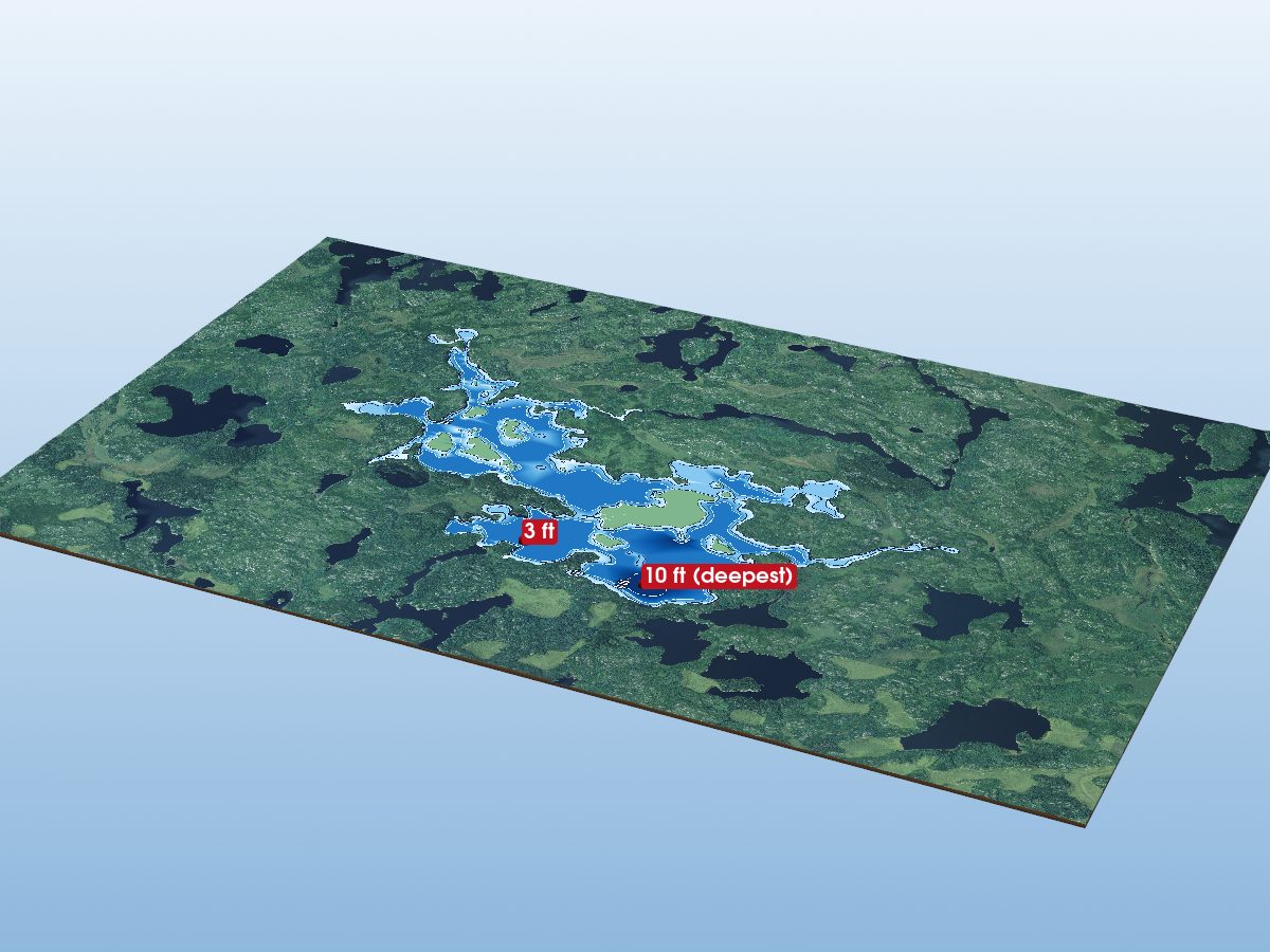 Depth map of Rheaume Lake