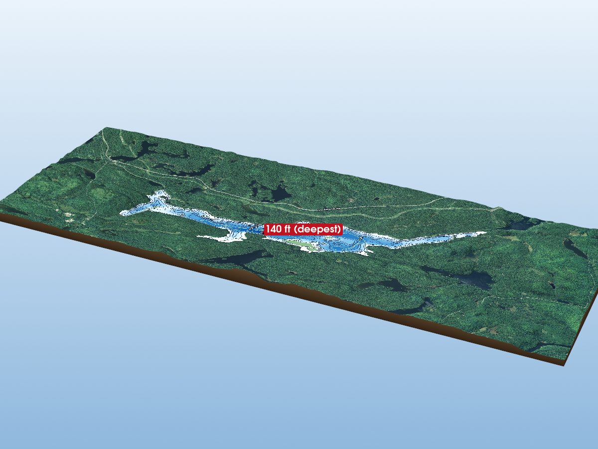 Depth map of Rib Lake