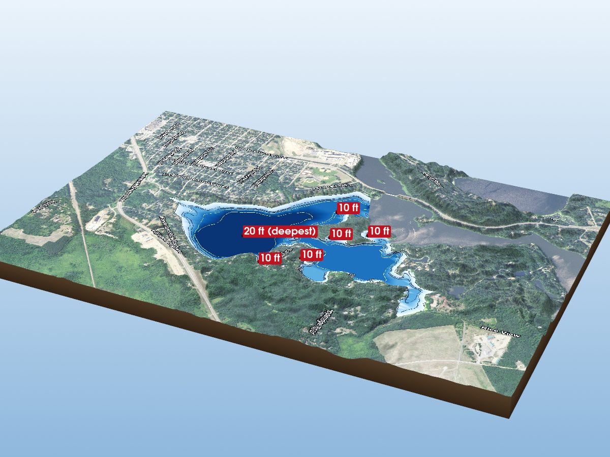 Depth map of Rice Lake
