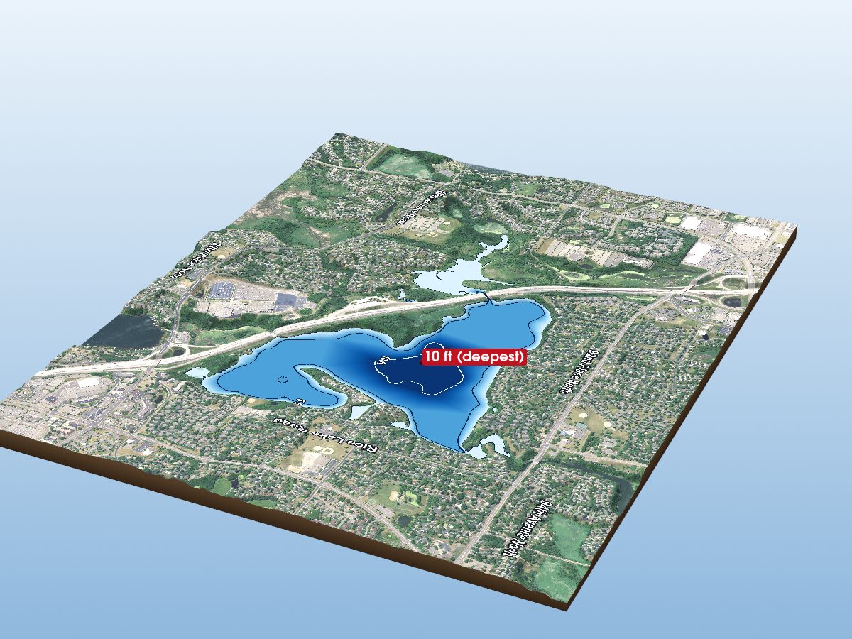 Depth map of Rice Lake