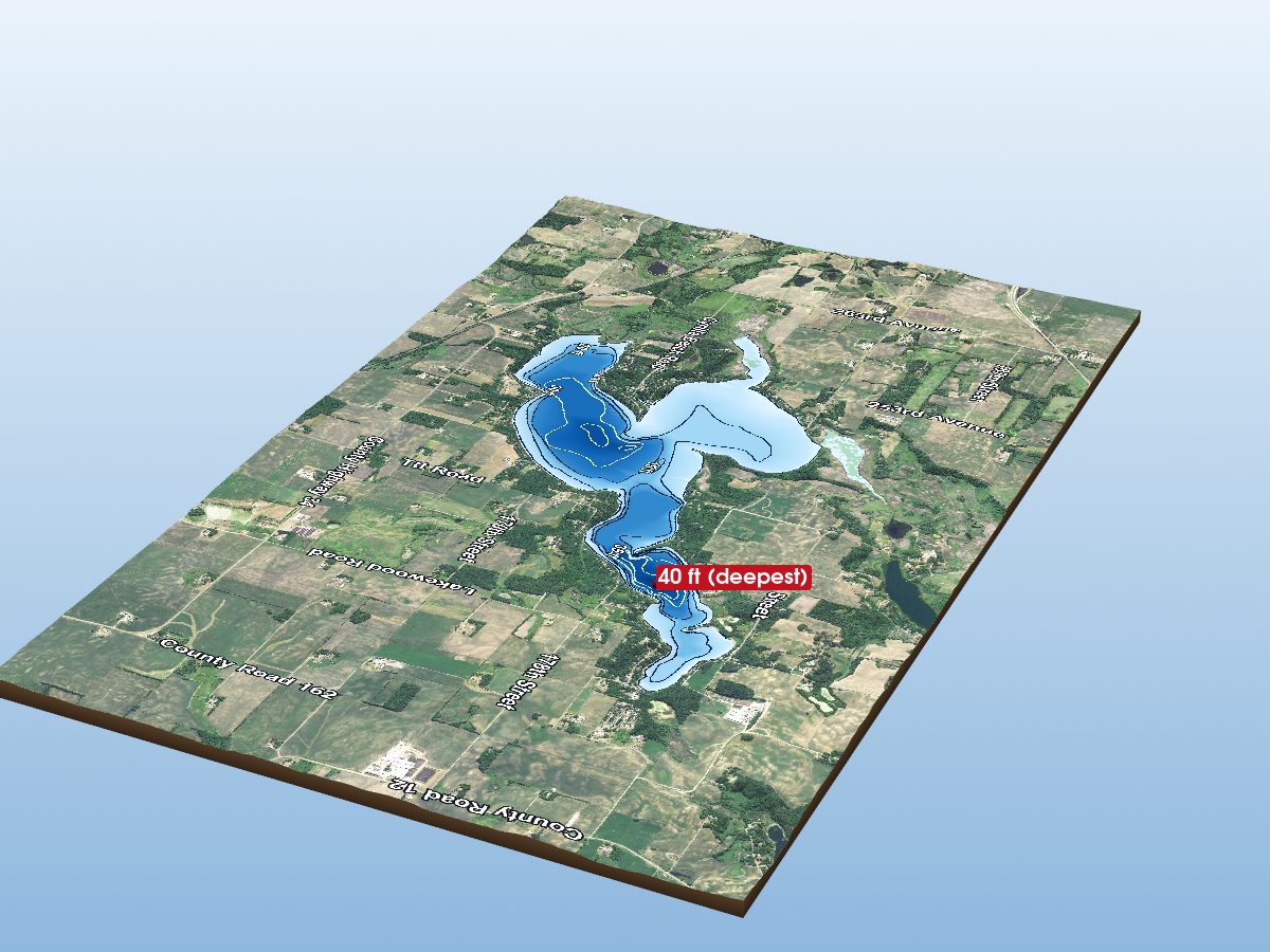 Depth map of Rice Lake