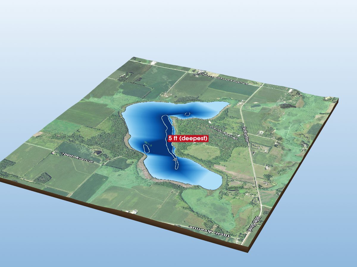 Depth map of Rice Lake