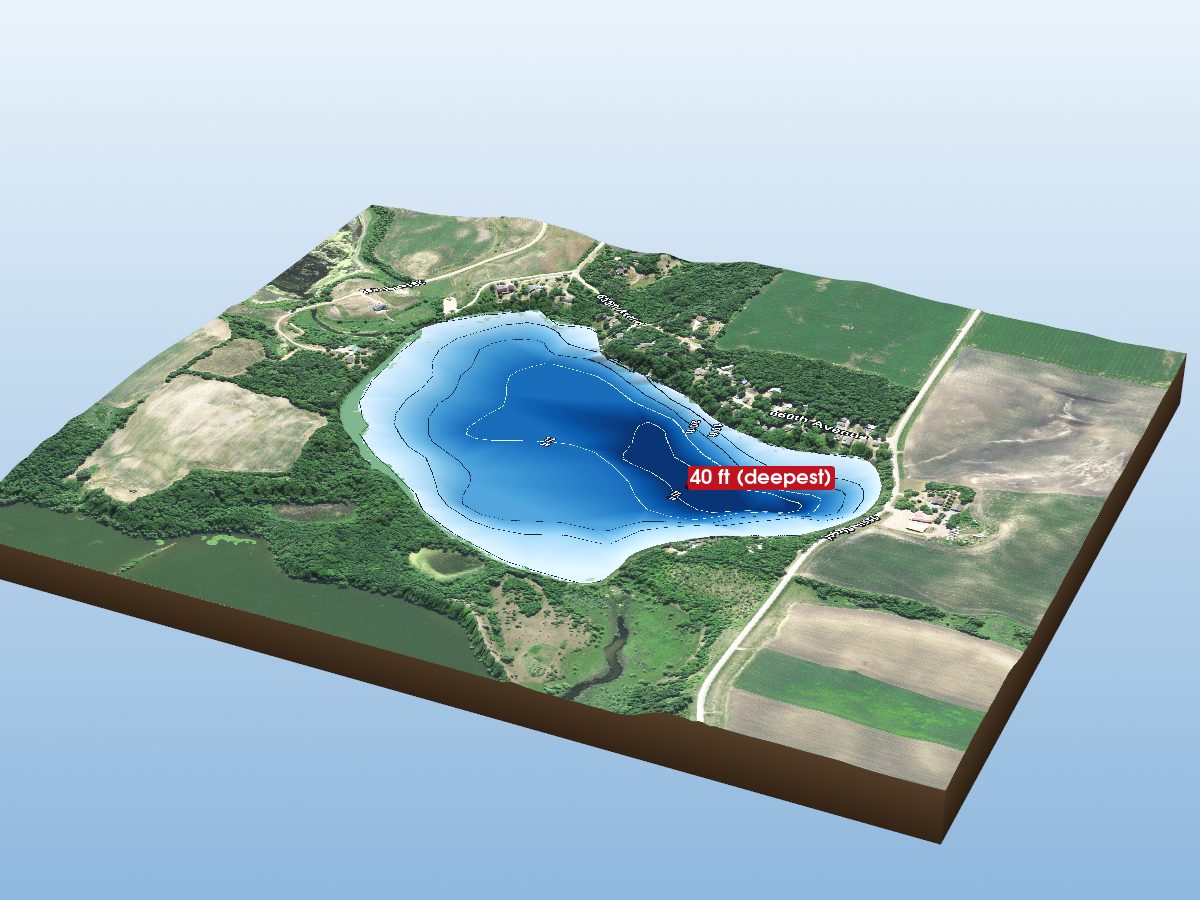 Depth map of Richardson Lake