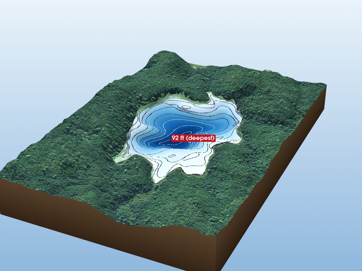 Depth map of Rioux Lake 10