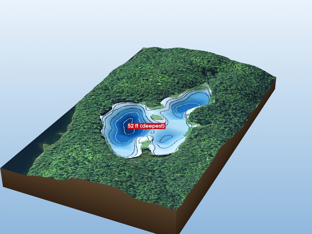 Depth map of Rioux Lake 35