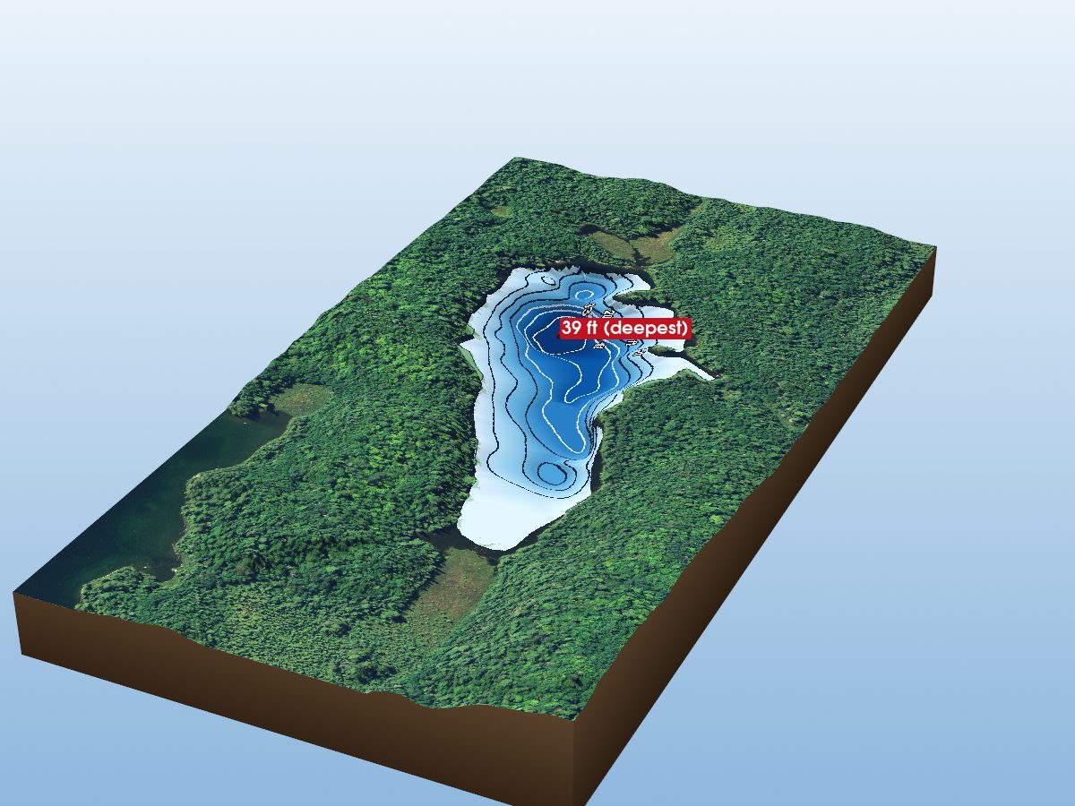 Depth map of Rioux Lake 36