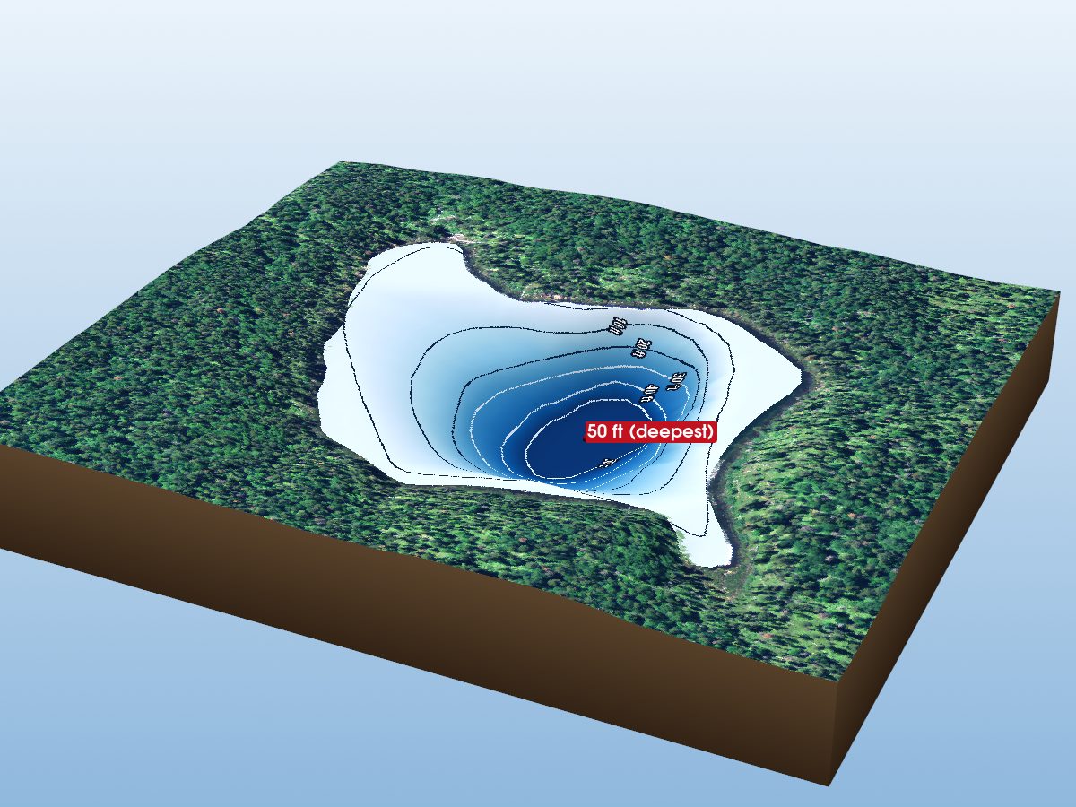 Depth map of Roach Lake