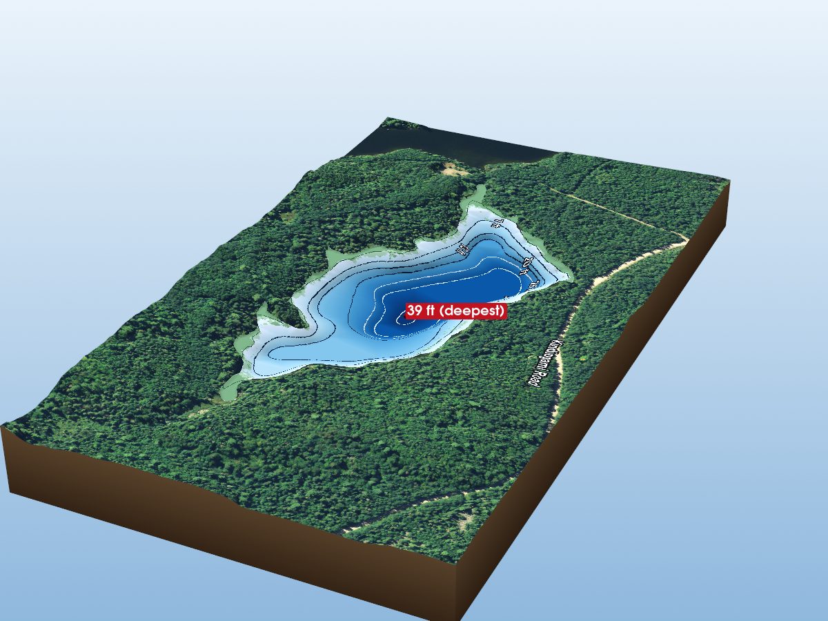 Depth map of Roberts Lake