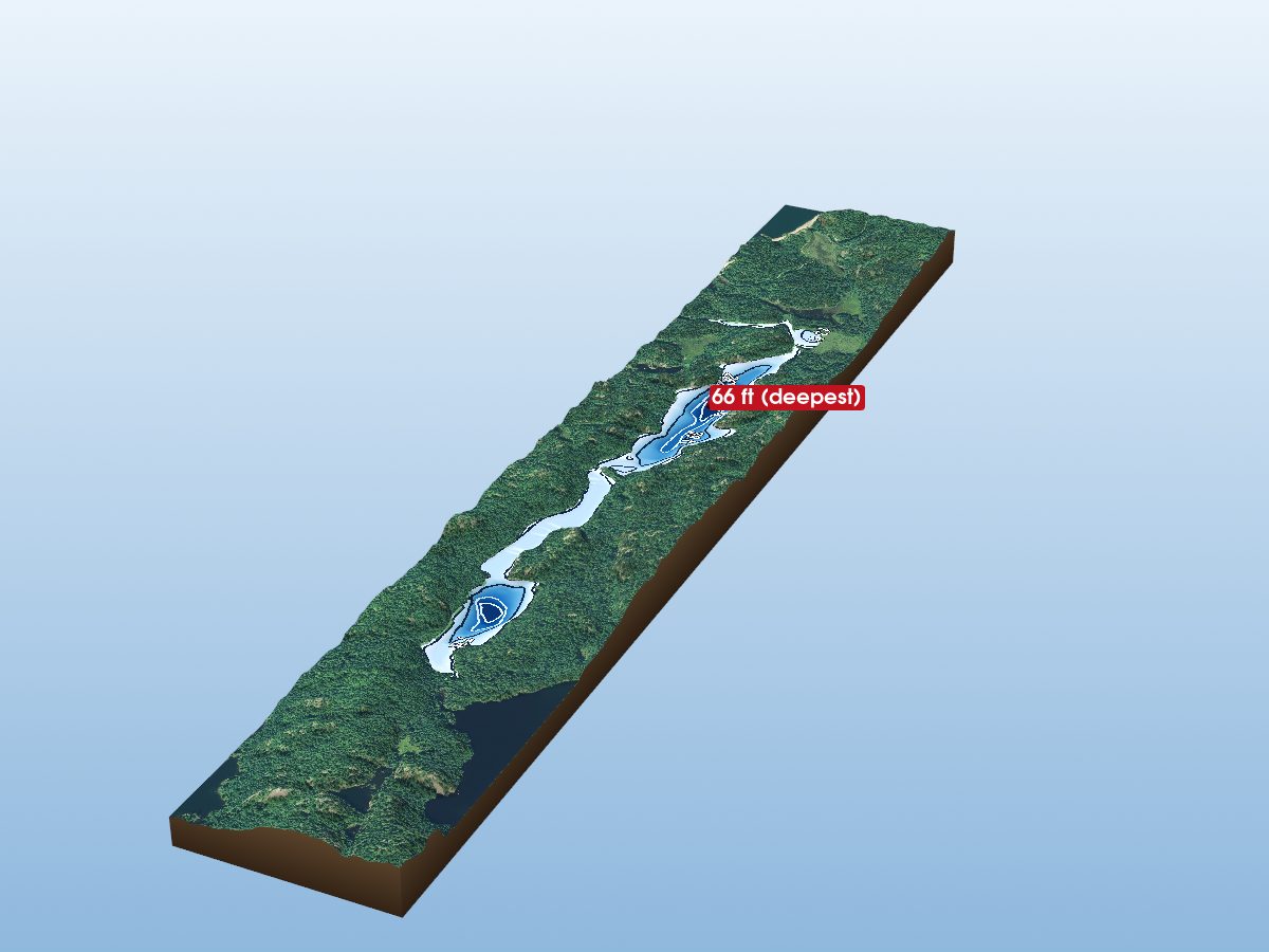 Depth map of Rochester Lake