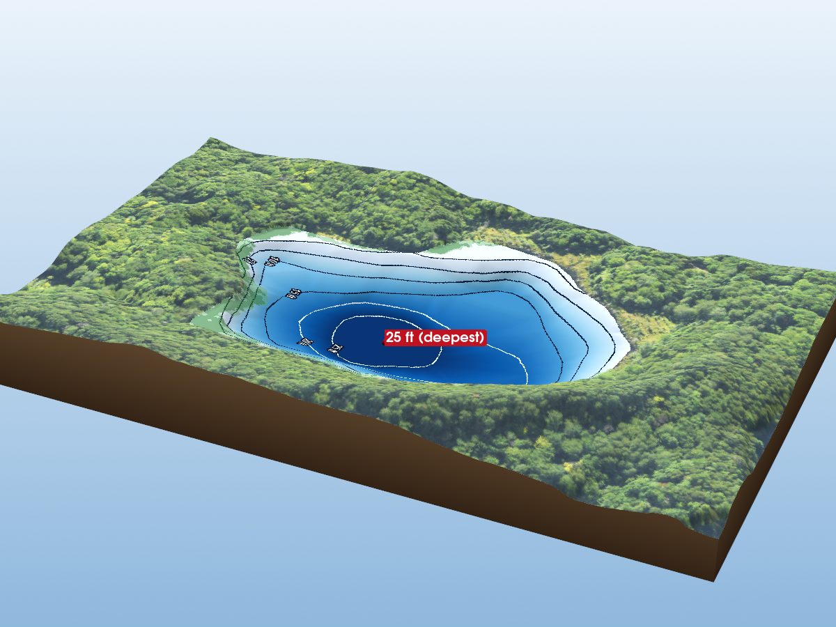 Depth map of Rock Lake