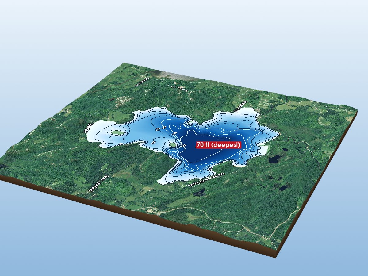 Depth map of Rock Lake