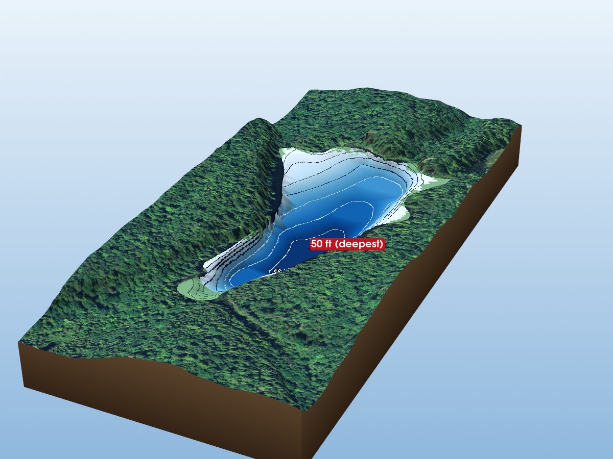 Depth map of Rock Lake