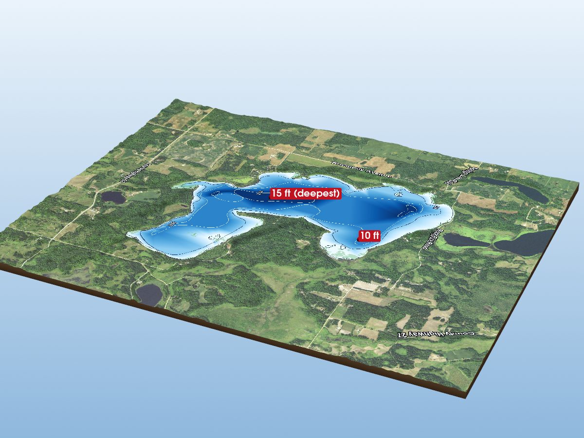 Depth map of Rock Lake