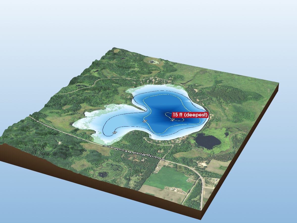 Depth map of Rock Lake