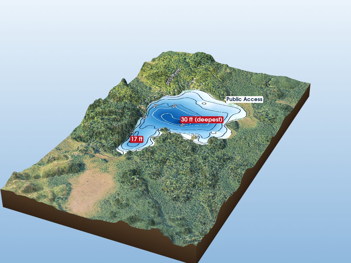Depth map of Rock Lake