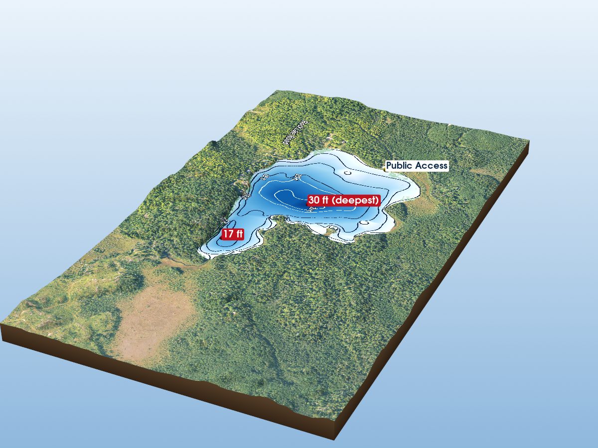 Depth map of Rock Lake