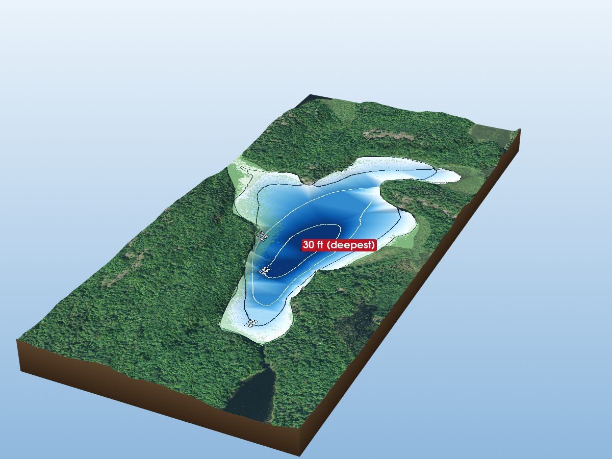 Depth map of Rock Lake