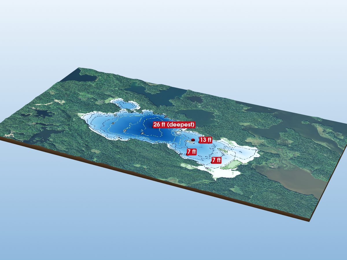 Depth map of Rock Lake