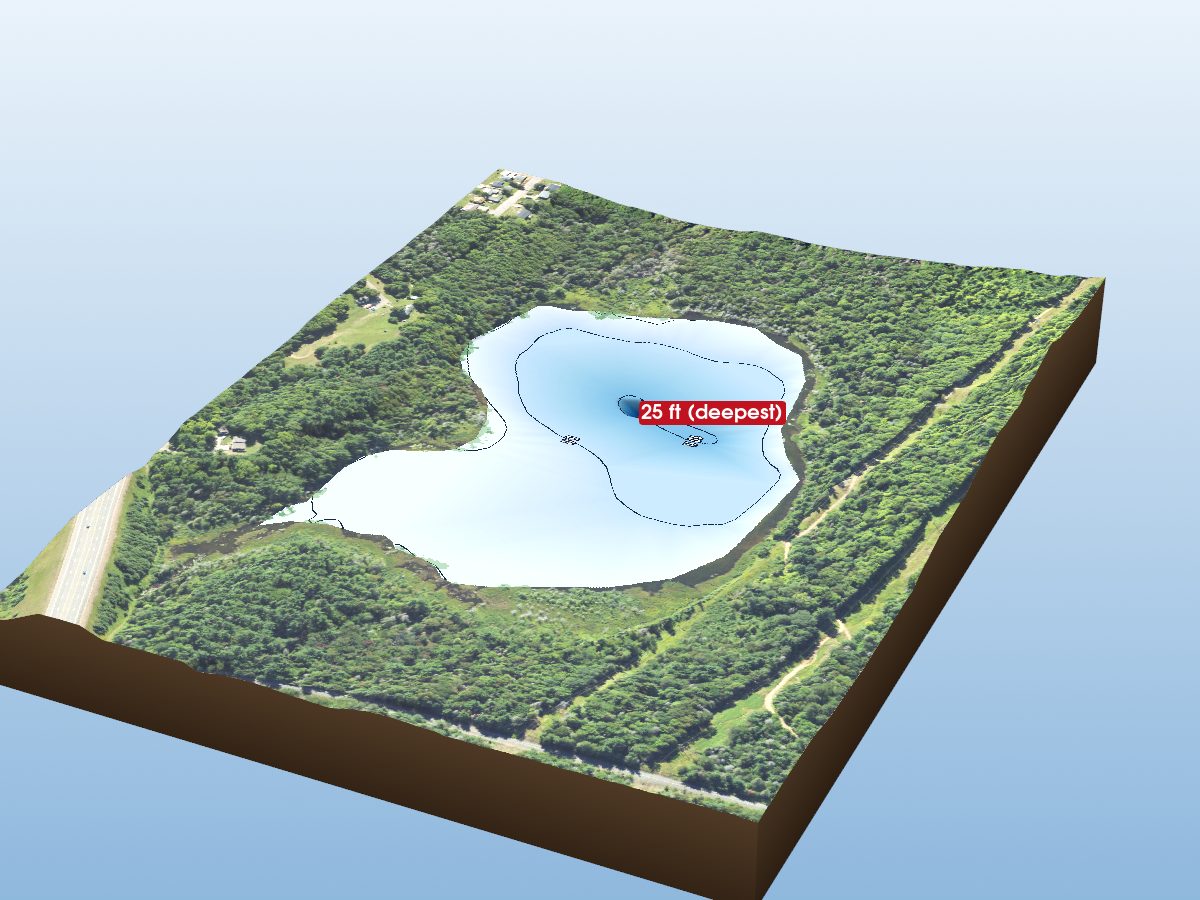 Depth map of Rock Lake