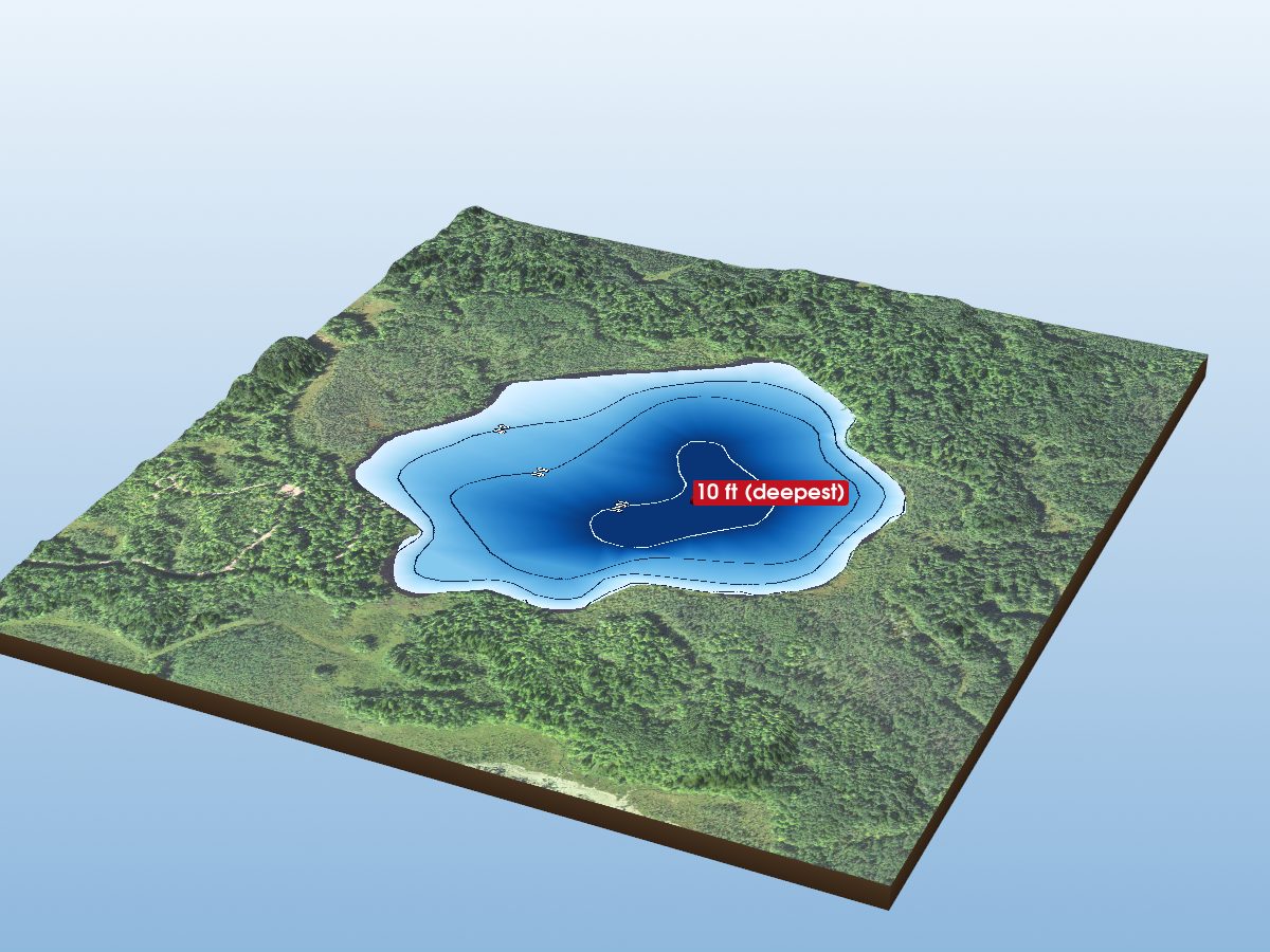 Depth map of Rock Lake