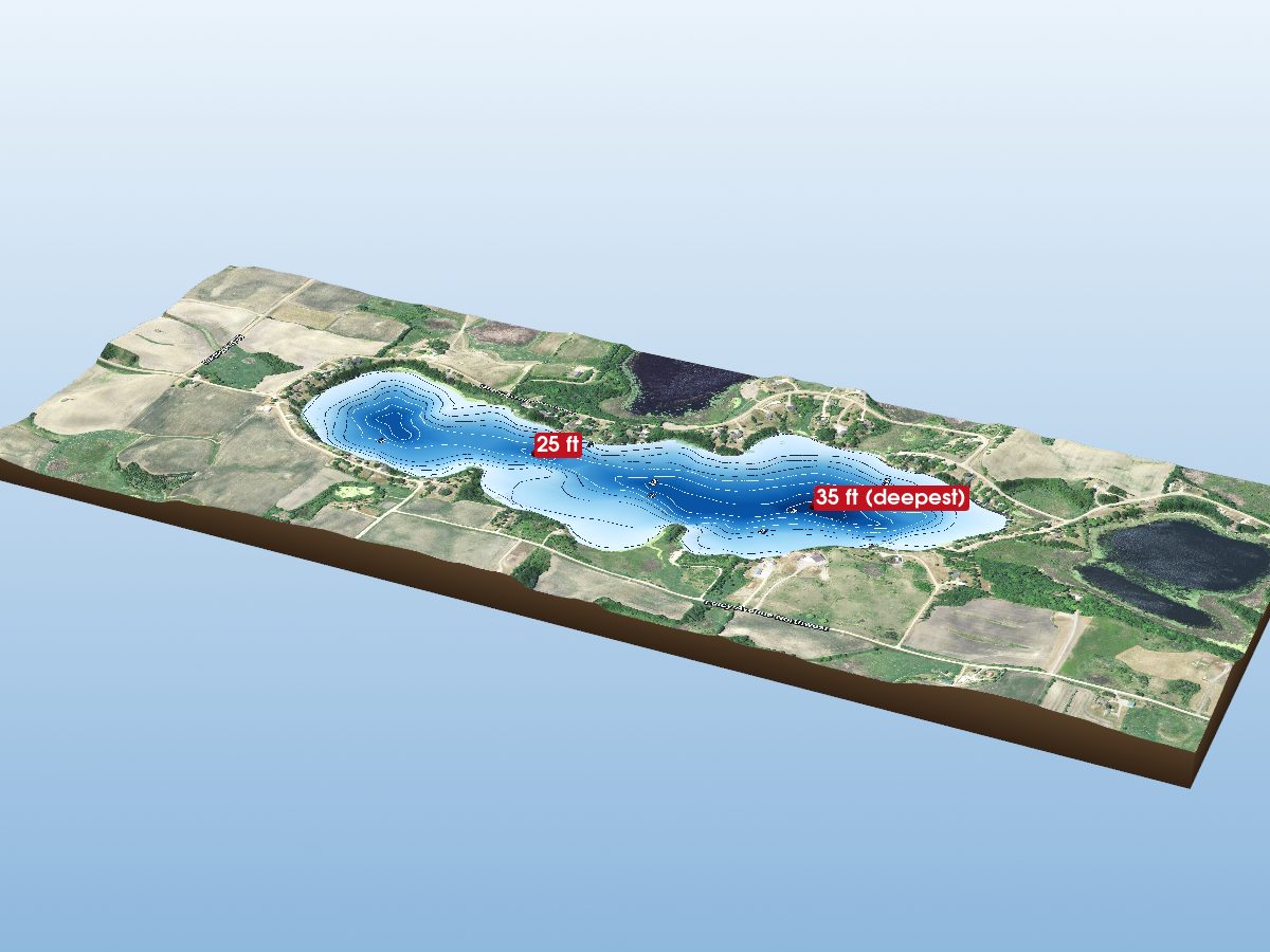 Depth map of Rock Lake
