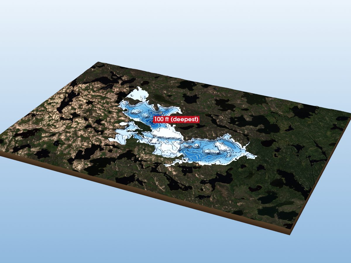 Depth map of Roderick Lake