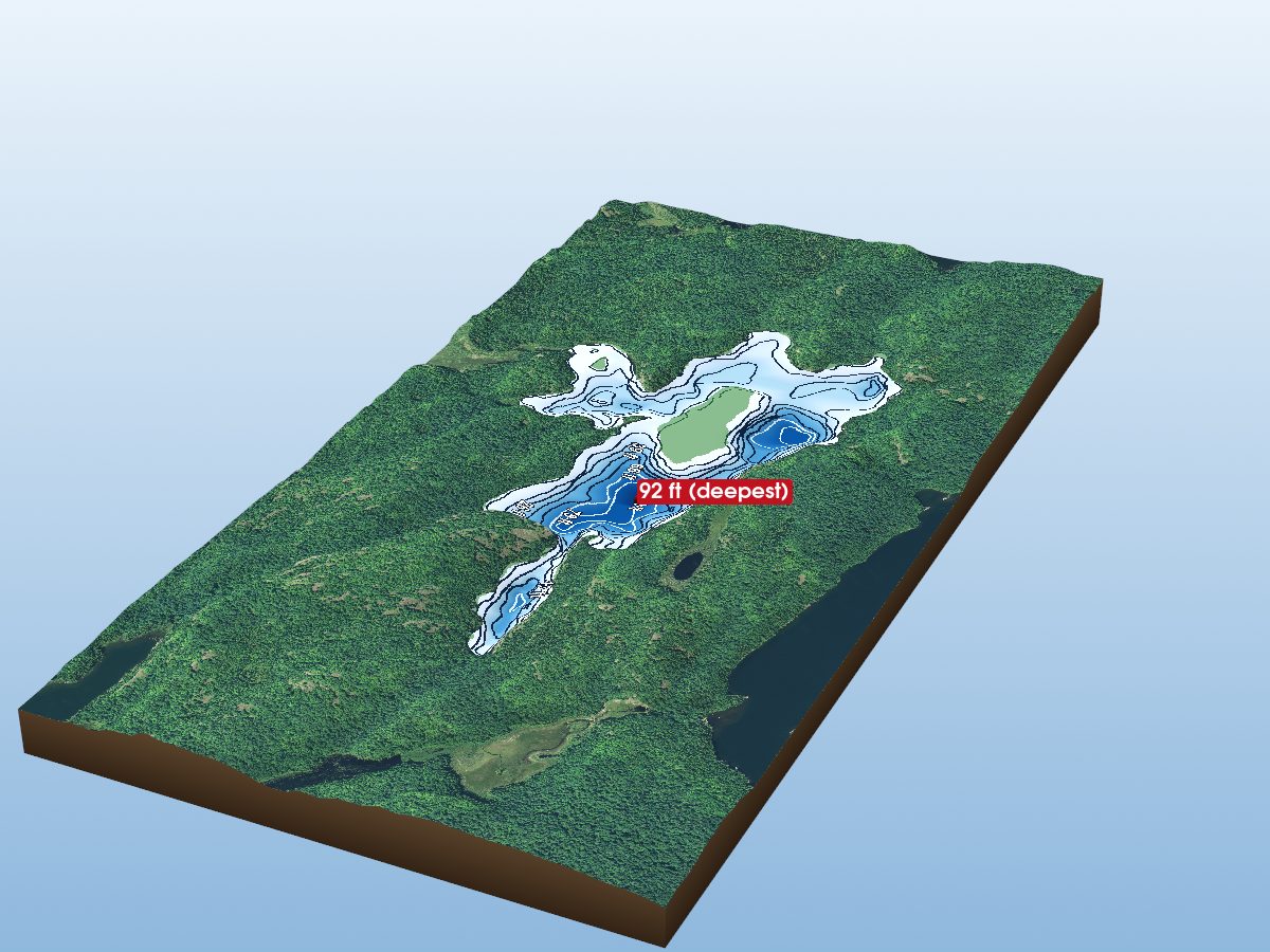 Depth map of Rodge Lake