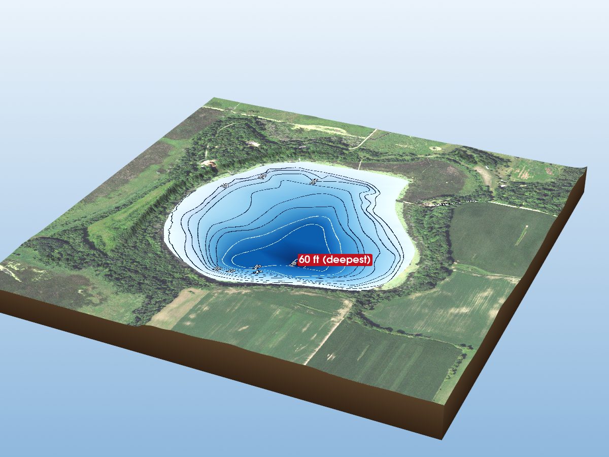 Depth map of Roemhildts Lake