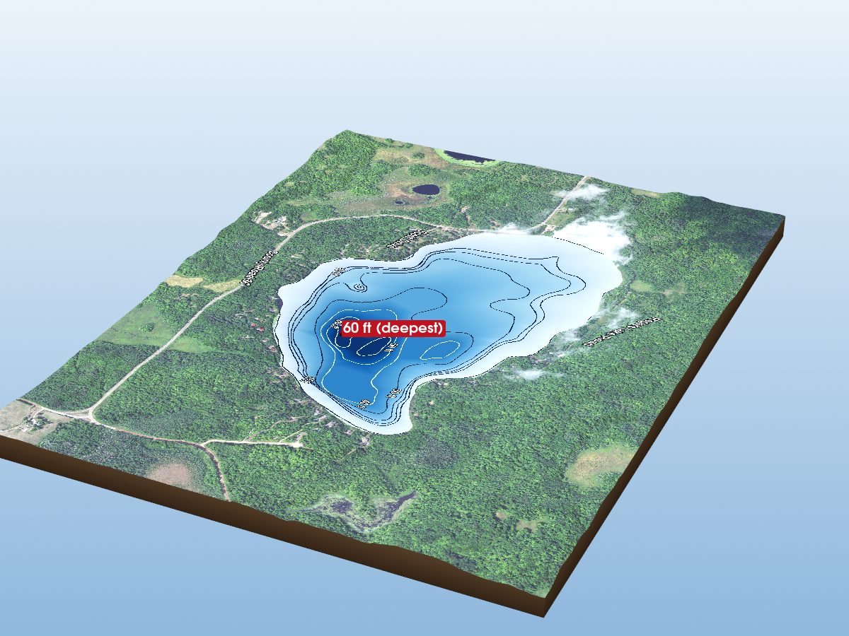 Depth map of Rogers Lake