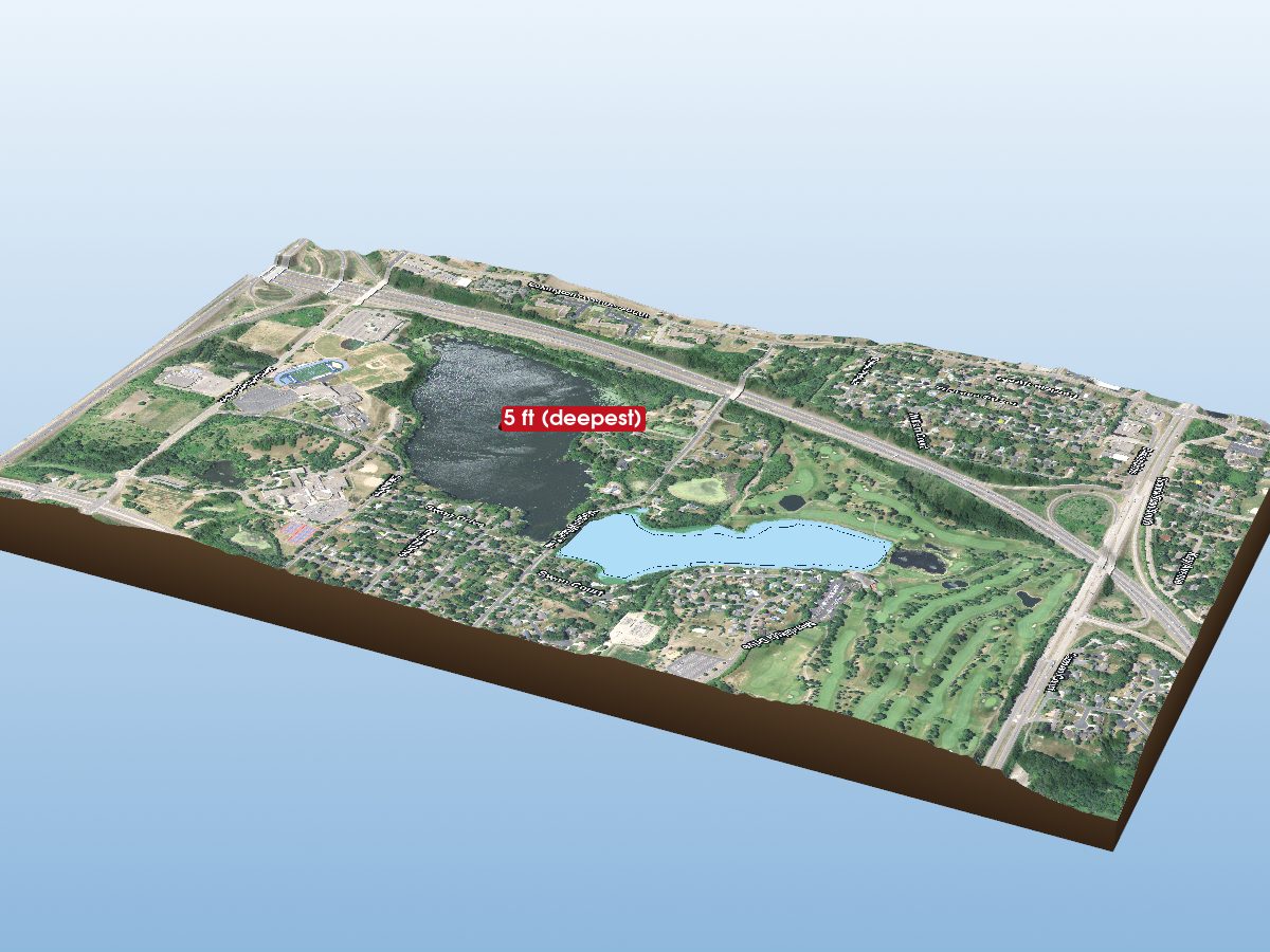 Depth map of Rogers Lake