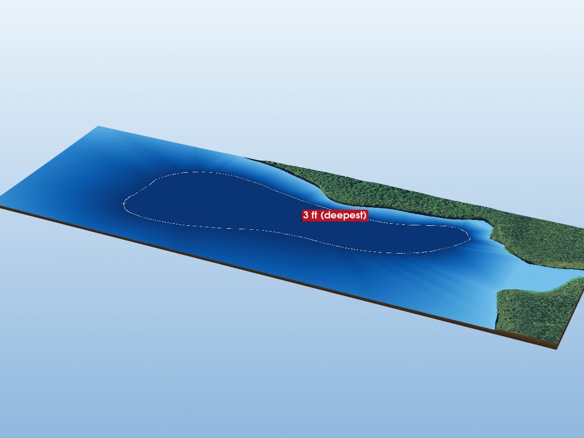 Depth map of Roland Lake