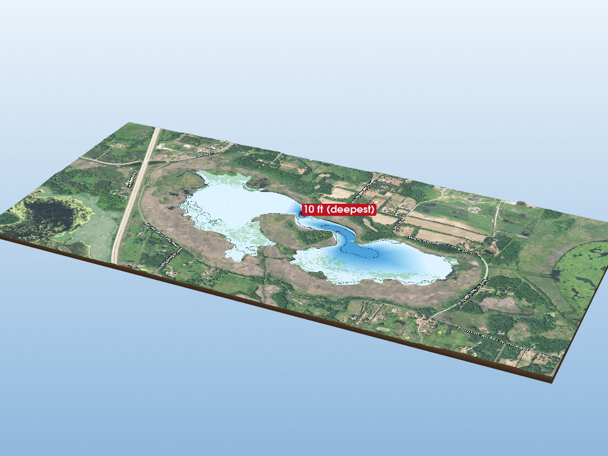 Depth map of Rondeau Lake