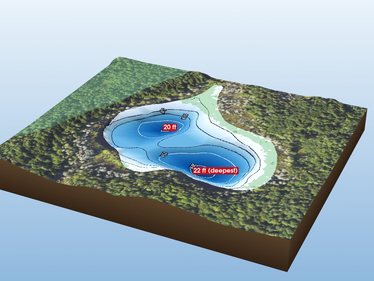 Depth map of Rookery Lake