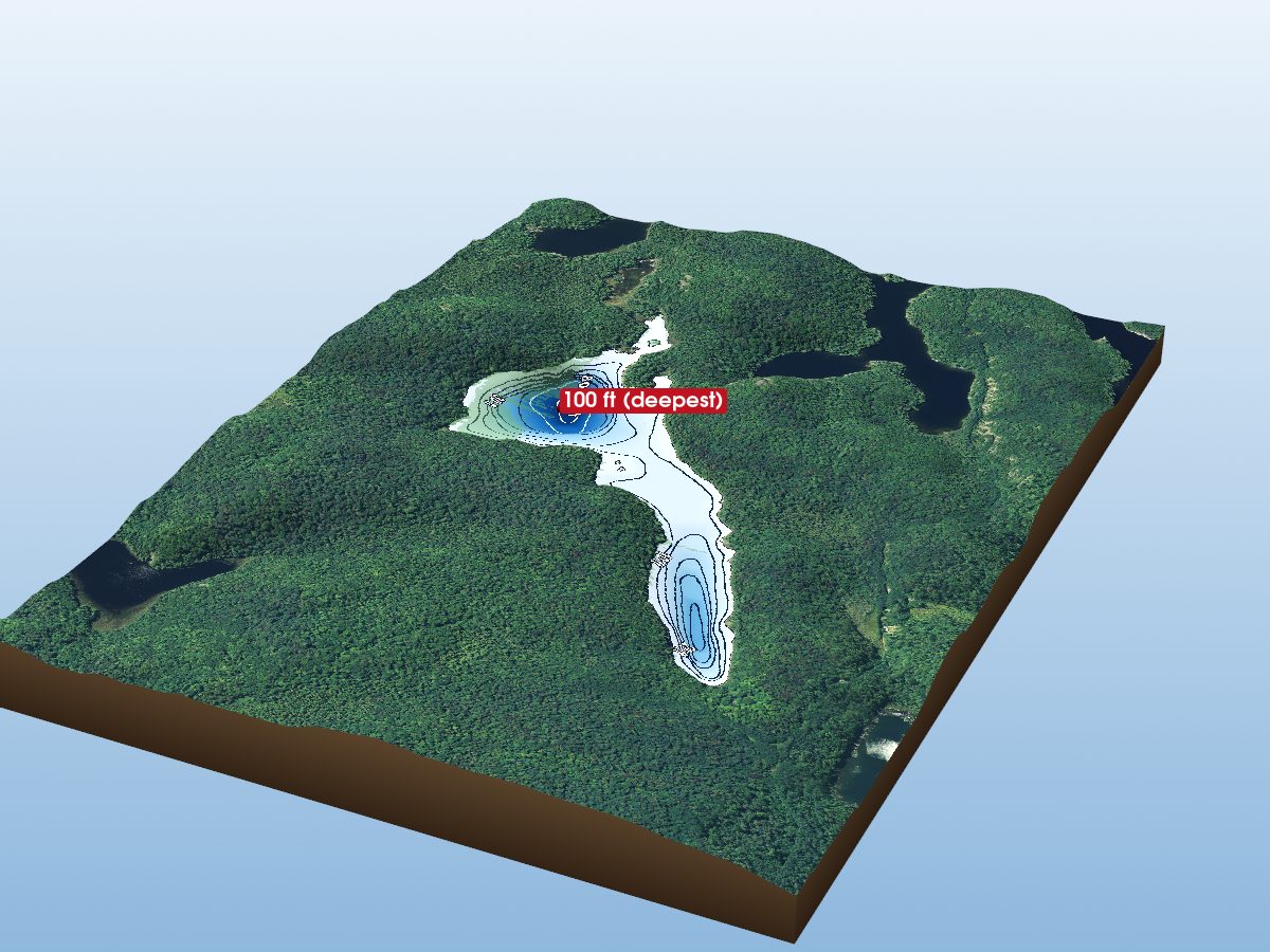Depth map of Roothouse Lake