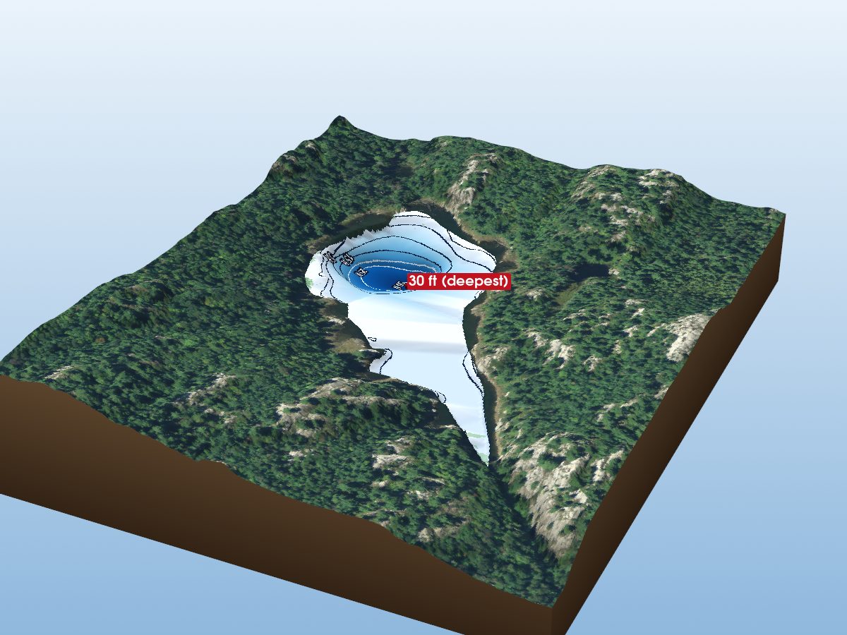 Depth map of Roque Lake