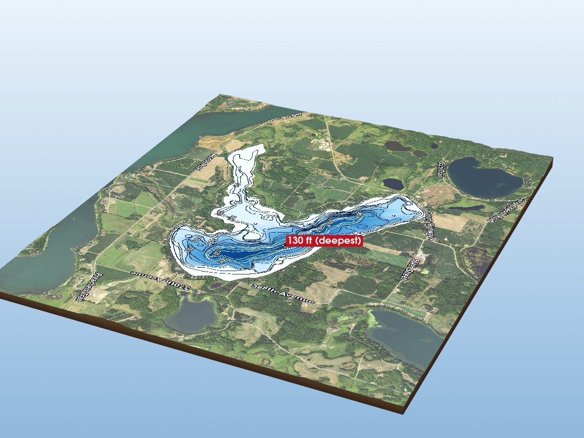Depth map of Rose Lake