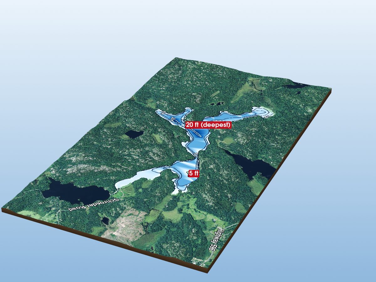 Depth map of Rosina Lake
