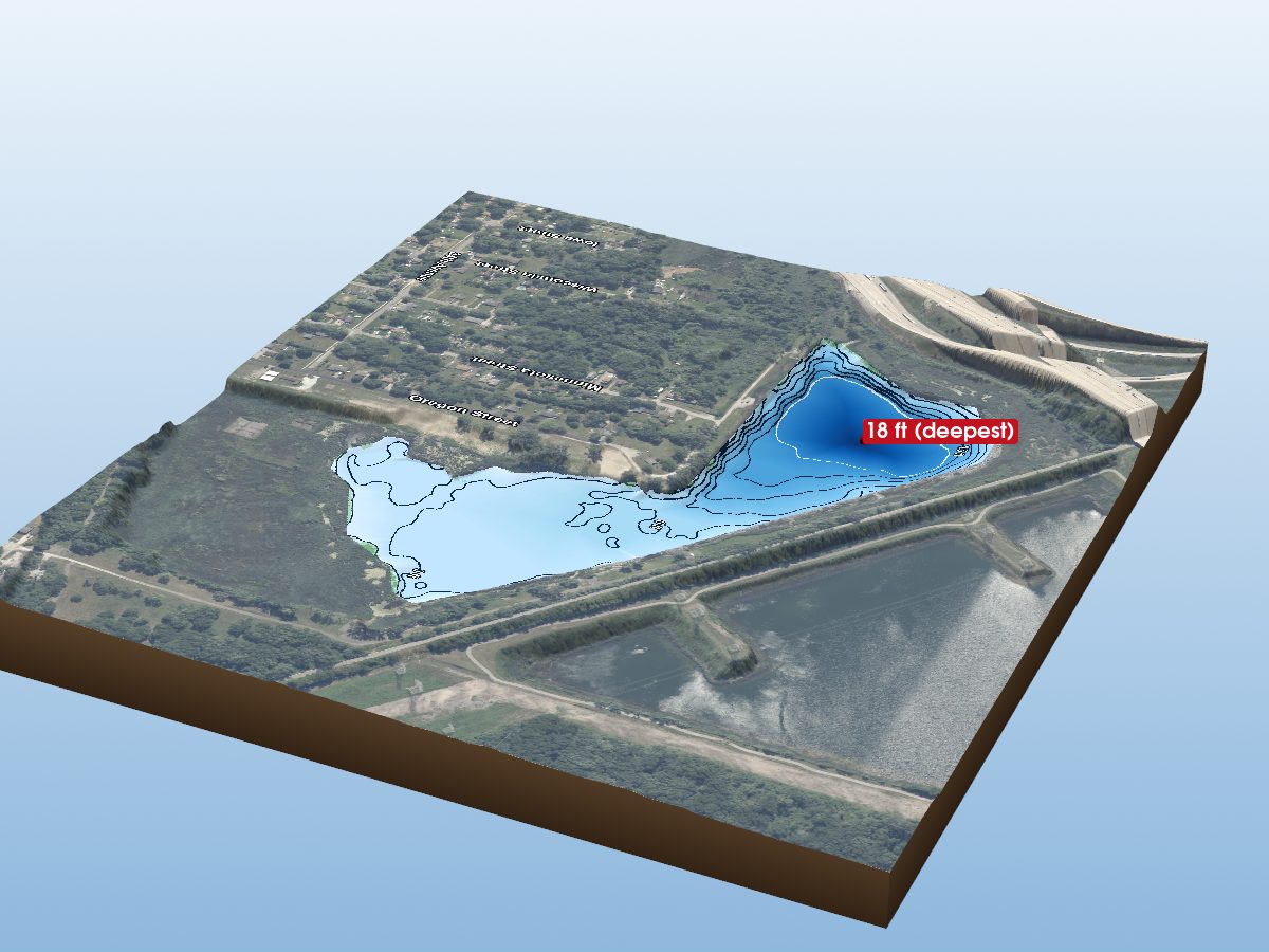 Depth map of Rosser Park Pond