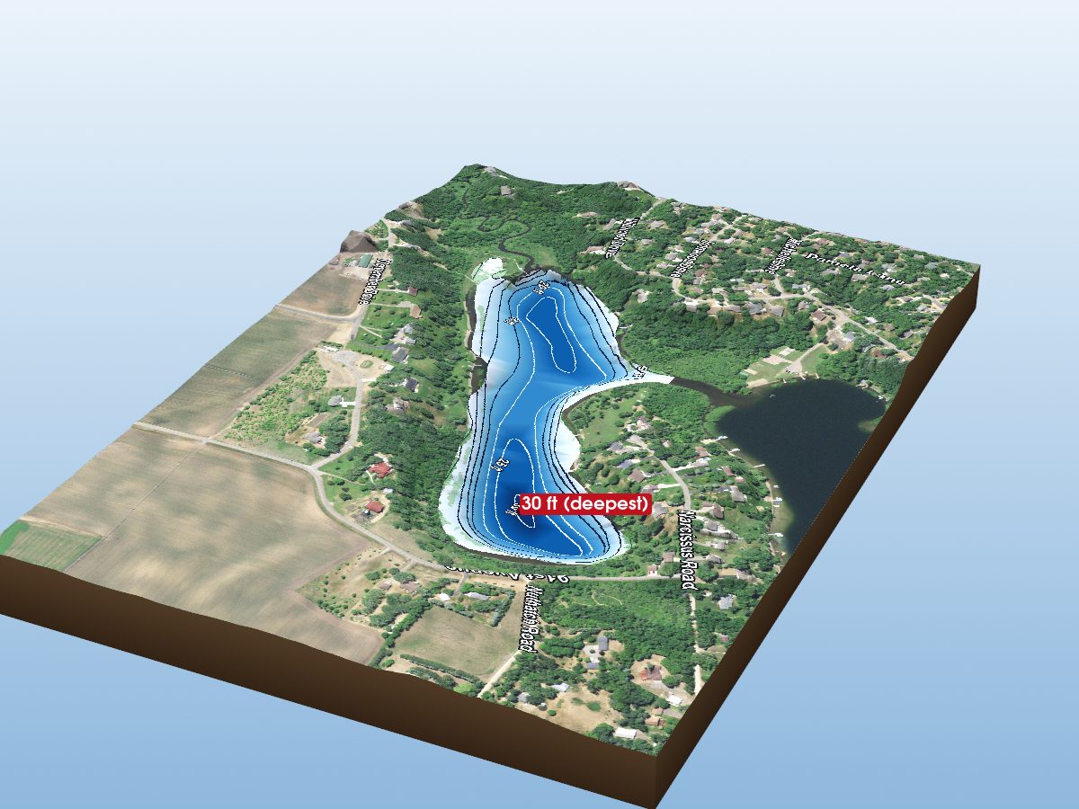 Depth map of Rossier Lake