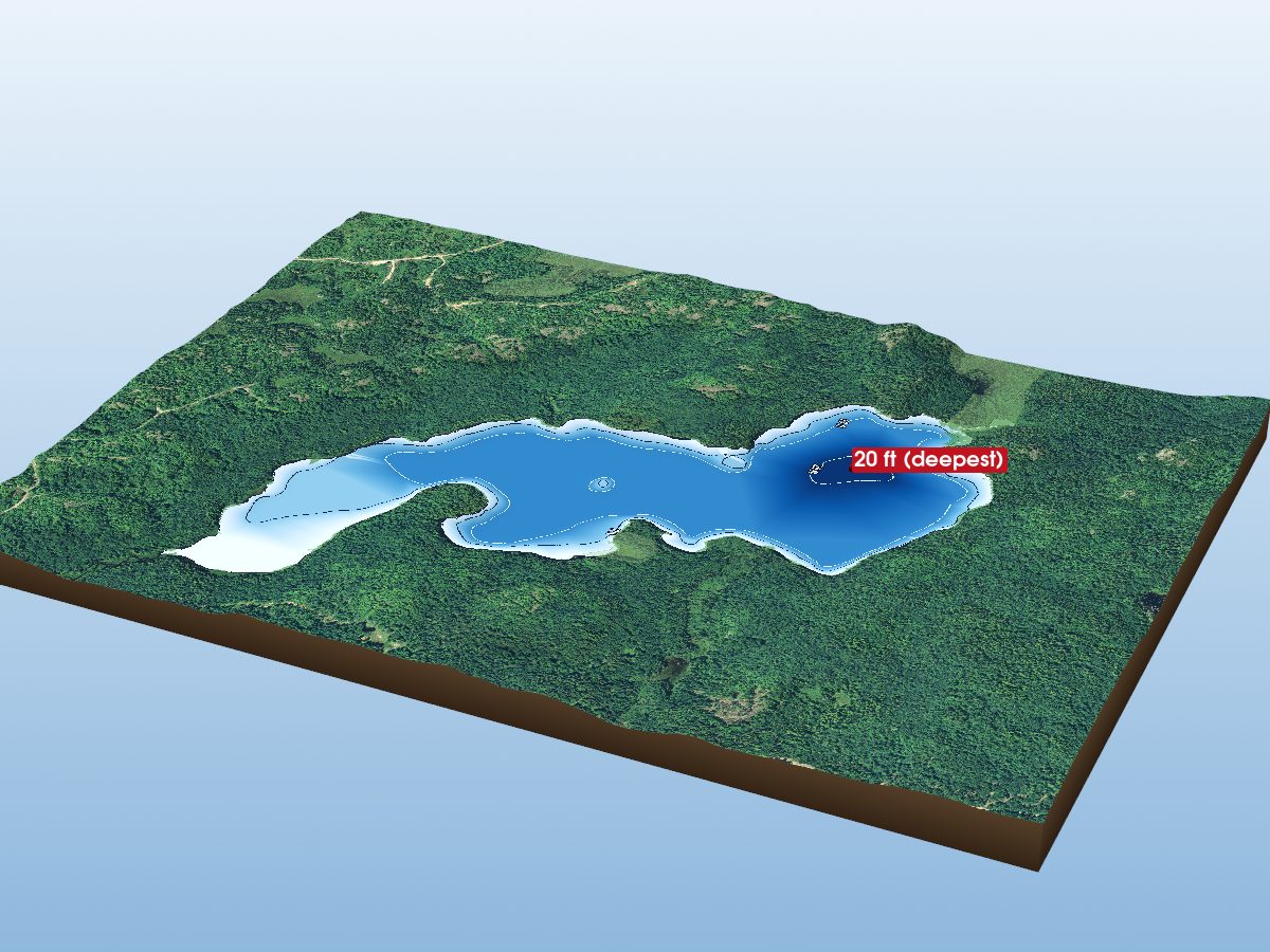 Depth map of Rossmere Lake