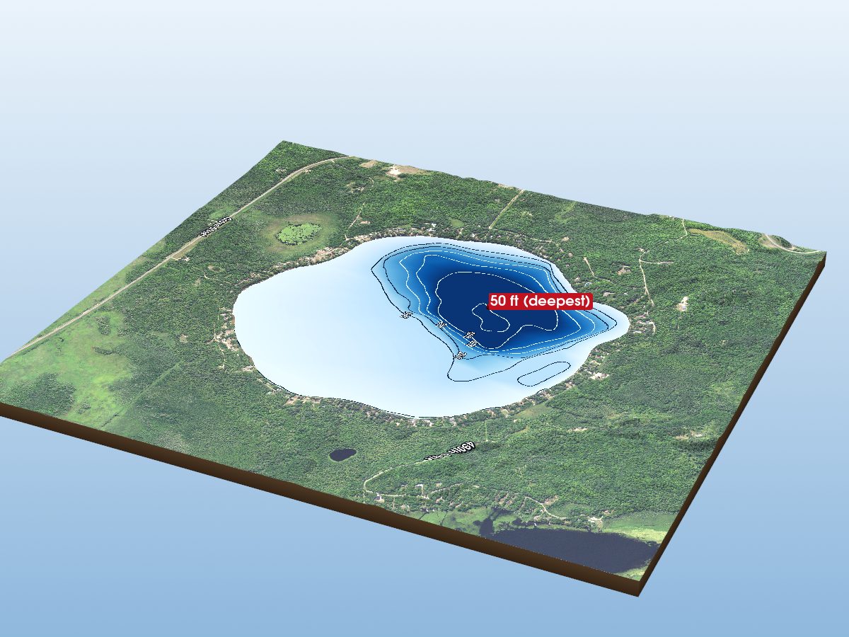 Depth map of Round Lake