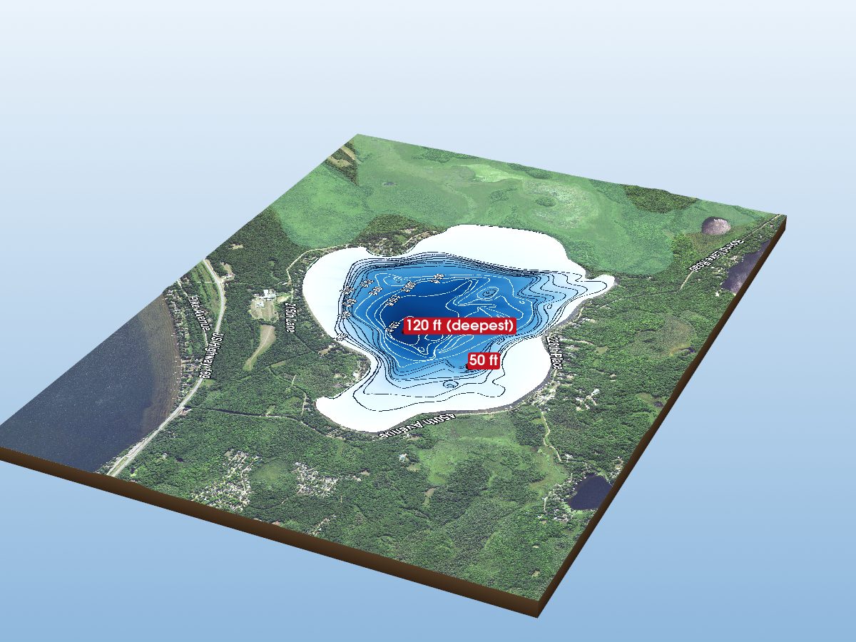Depth map of Round Lake